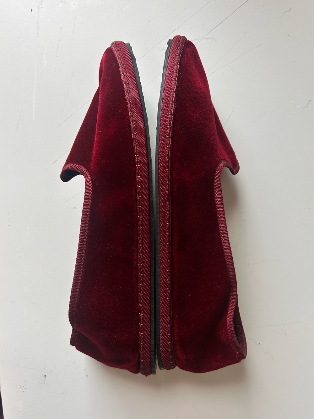 ViBi Venezia Burgundy Velvet Classic Furlane Slippers. - Picture 4 of 6